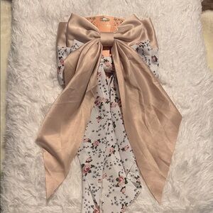 Floral Bow Hair Accessory 2 pcs set